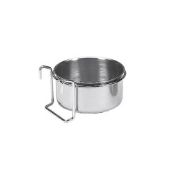 Edelstahlnapf 12,5 cm 0,6 L Befestigung Ring mit Haken