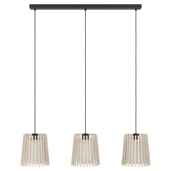 Eglo LED Pendelleuchte Fattoria 3-flammig schwarz/braun/weiß