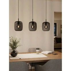 Eglo LED Pendelleuchte Romazzina 3-flammig schwarz