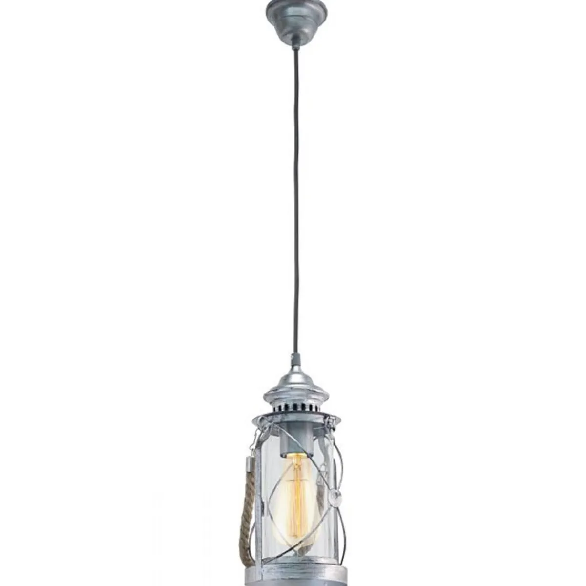 Eglo Pendelleuchte Bradford Durchmesser 14 x 110 cm silber-antik