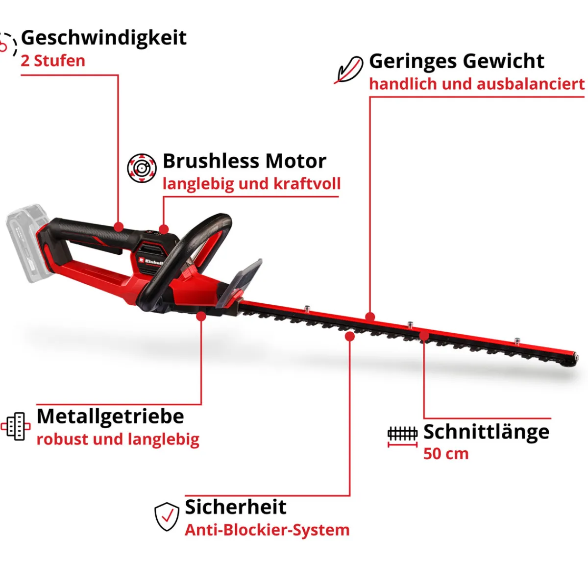 Akku-Heckenschere GP-CH 18/50 Li BL-Solo^Einhell Online