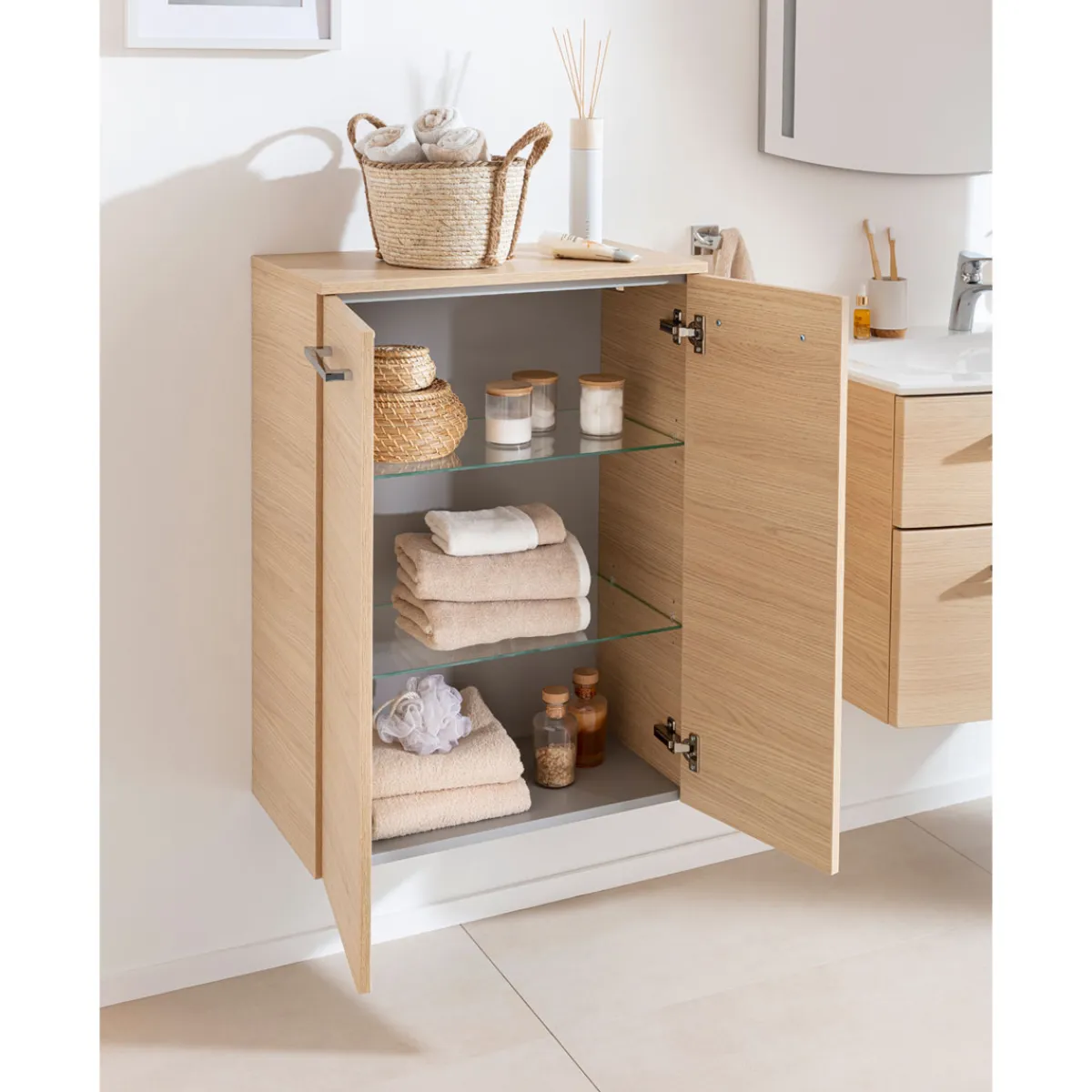 Doppel-Midischrank B.Style 602 x 826 x 320 mm Sandeiche*Fackelmann Best