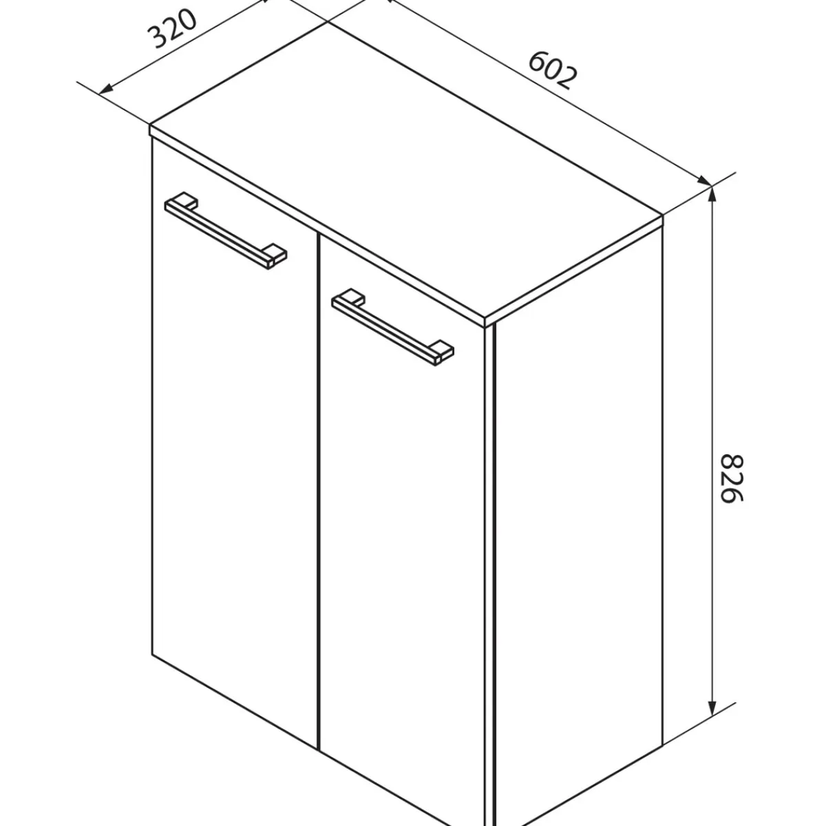 Doppel-Midischrank B.Style 602 x 826 x 320 mm Sandeiche*Fackelmann Best