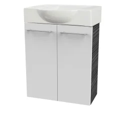 Fackelmann Gäste-WC Keramikbecken SBC 545 x 145 x 317 mm Weiß Hahnloch links