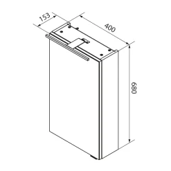 Fackelmann Gäste-WC Spiegelschrank links SBC 400 x 680 x 153 mm Sandeiche