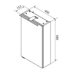 Fackelmann Gäste-WC Spiegelschrank rechts SBC 400 x 680 x 153 mm DarkOak