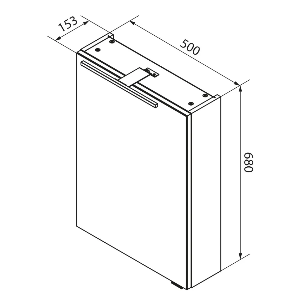 Gäste-WC Spiegelschrank links SBC 500 x 680 x 153 mm anthrazit^Fackelmann New