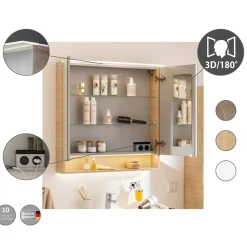 Spiegelschrank B.Style 800 x 812 x 153 mm Weiß LED*Fackelmann Hot