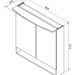 Spiegelschrank B.Style 800 x 812 x 153 mm Weiß LED*Fackelmann Hot