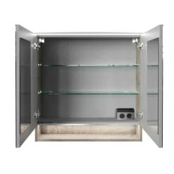 Spiegelschrank B.Style 800 x 812 x 153 mm Nature Oak LED^Fackelmann Online