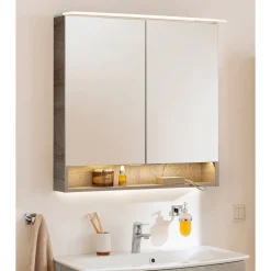 Spiegelschrank B.Style 800 x 812 x 153 mm Nature Oak LED^Fackelmann Online