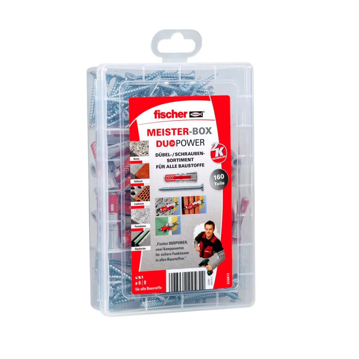 Sortimentsbox Meisterbox Duopower mit Schrauben 160-teilig*Fischer New