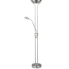 LED- Deckenfluter Lagos m. Leseleuchte H180cm 20W+5W warmweiss, dimmbar, Metall^Flector Discount