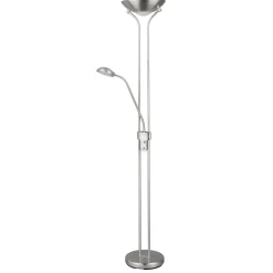 LED- Deckenfluter Lagos m. Leseleuchte H180cm 20W+5W warmweiss, dimmbar, Metall^Flector Discount