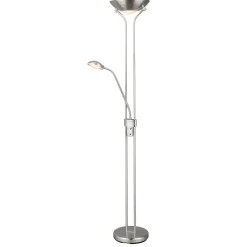 LED- Deckenfluter Lagos m. Leseleuchte H180cm 20W+5W warmweiss, dimmbar, Metall^Flector Discount