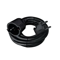 Schuko-Verlängerung schwarz 5 m^Flector Technik Hot