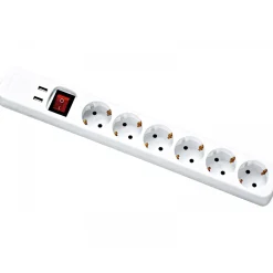 Steckdosenleiste 6-fach mit USB weiß^Flector Technik Best