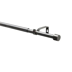 Gardinenstangen Set Kos Cap ausziehbar Durchmesser 16/19 mm 120-210 cm Edelstahl-Optik^