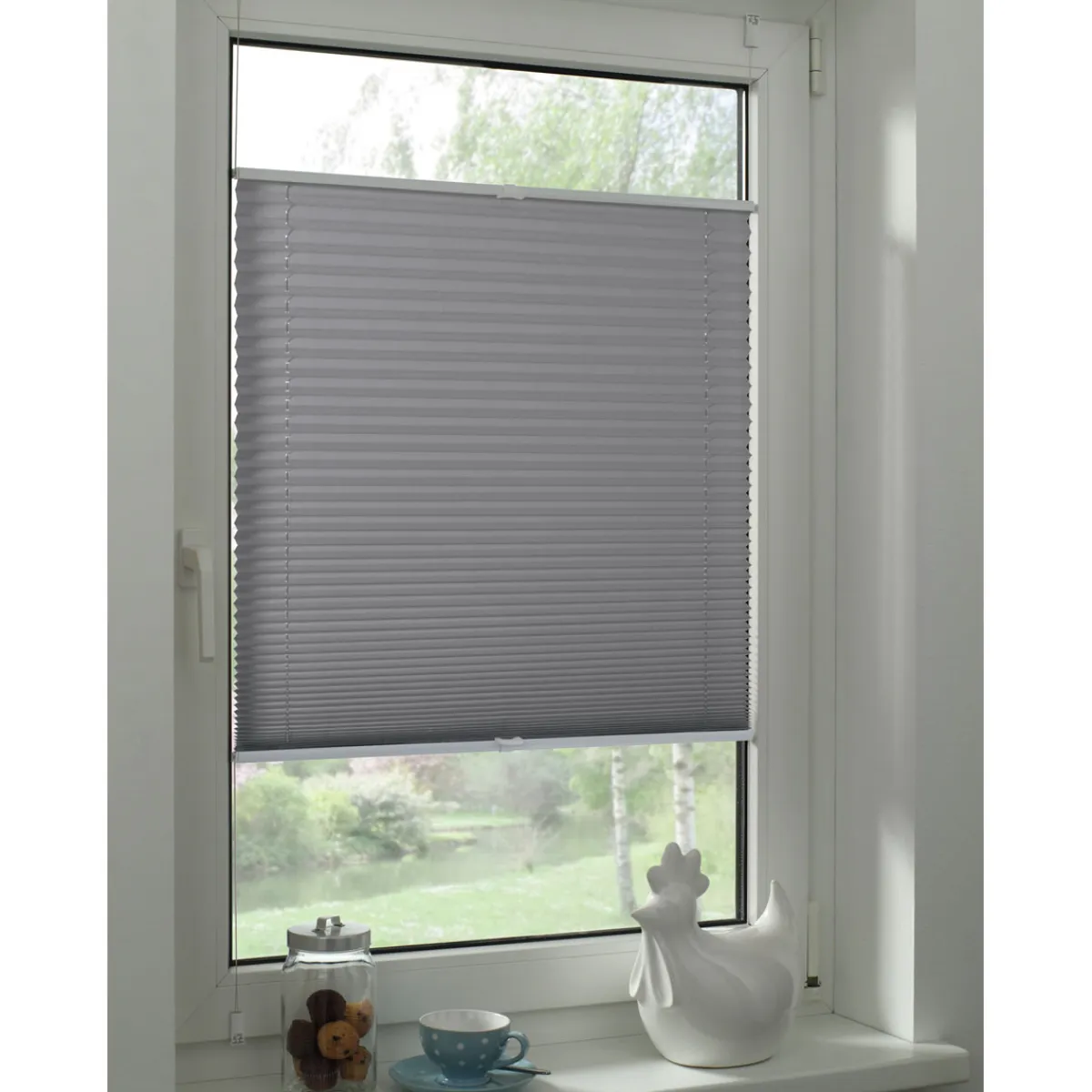 Easyfix Plissee Greta 70 x 130 cm steingrau^Gardinia Best