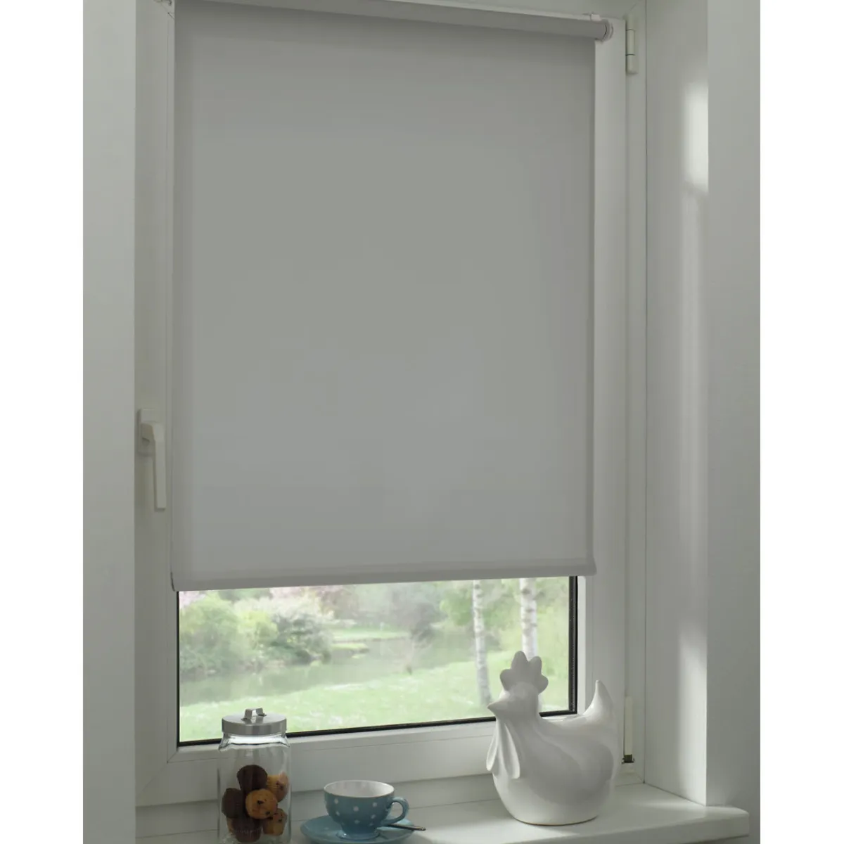 Easyfix Rollo Uni 75 x 150 cm steingrau*Gardinia Best