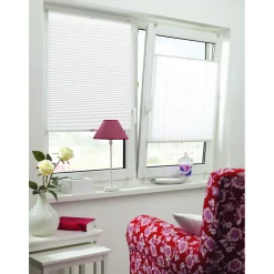 Plissee Easyfix mit 2 Bedienschienen 100 x 130 cm weiß*Gardinia Clearance