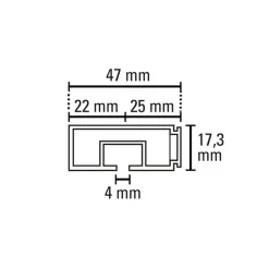 Vorhangschiene GE1 150 cm mit Profil für Blendenbefestigung weiß*Gardinia Clearance