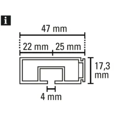 Vorhangschiene GE1 210 cm mit Profil für Blendenbefestigung weiß^Gardinia Hot