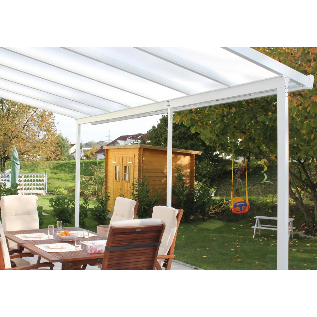 gutta Terrassenüberdachung Standard weiß 426 x 406 cm