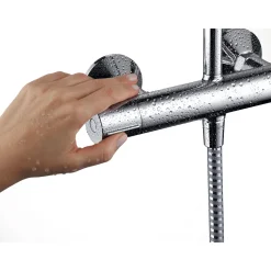 Duschsystem Vernis Shape mit Thermostat mattschwarz*Hansgrohe