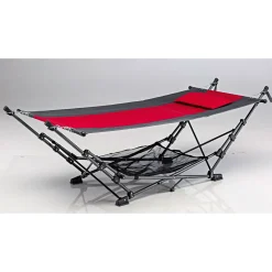 Hängematte Pack-n-Go faltbar 234 x 122 x 10 cm grau/rot*Haveson New