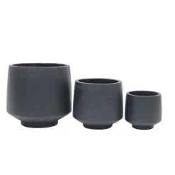 Pflanztopf PORES anthrazit 23 x 23 x 21 cm^Haveson