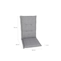 Haveson Sitzauflage Hochlehner 118x48x4cm hellgrau