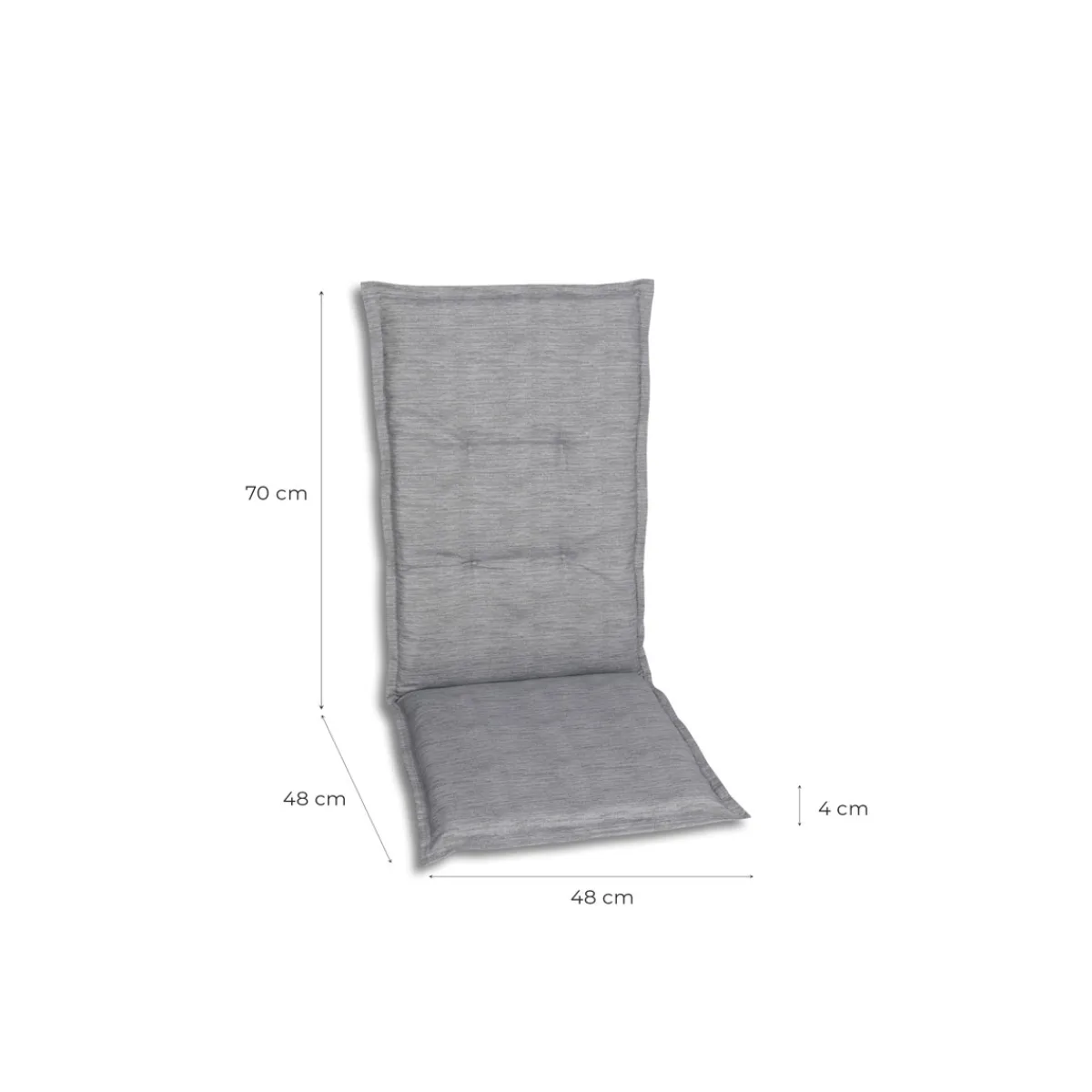 Haveson Sitzauflage Hochlehner 118x48x4cm hellgrau