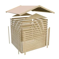 Gartenhaus Amberg 3 naturbelassen*Karibu Discount