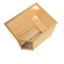 Massivholzsauna Tanami 40 mm ohne Ofen ohne Kranz^Karibu