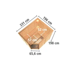 Sauna Malin Eckeinstieg 9 kW externe Strg modern Tür graphit ohne Kranz*Karibu New