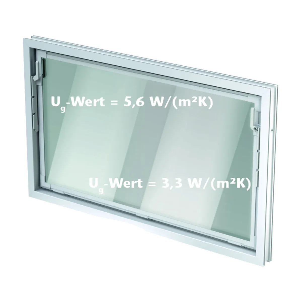 Kippfenster 100 x 50 cm weiß Isoglas 3-Kammer-Profil^ Discount