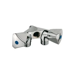 GA-Wandventil doppelt 1/2"AG x 3/4" AG x 1/2"IG mit Rueckflussverhinderer*Kirchhoff Best