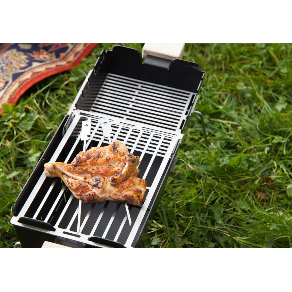 Holzkohlegrill Original Grillfläche 20 x 28-49 cm auseinanderziehbar*Knister Hot