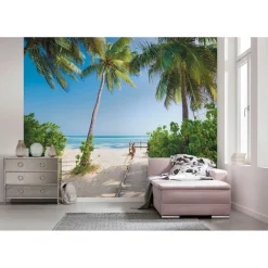 Vlies Fototapete Palmy Beach 300x250 cm*Komar