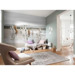 Papier-Fototapete White Horses 8-teilig 368 x 254 cm*Komar Discount