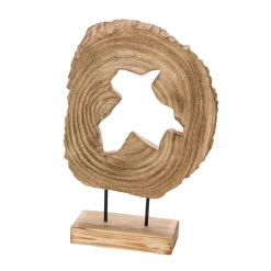 Kunstgewerbe Gehlmann Holzdeko-Ornament auf Sockel braun 30 x 10 x 43 cm