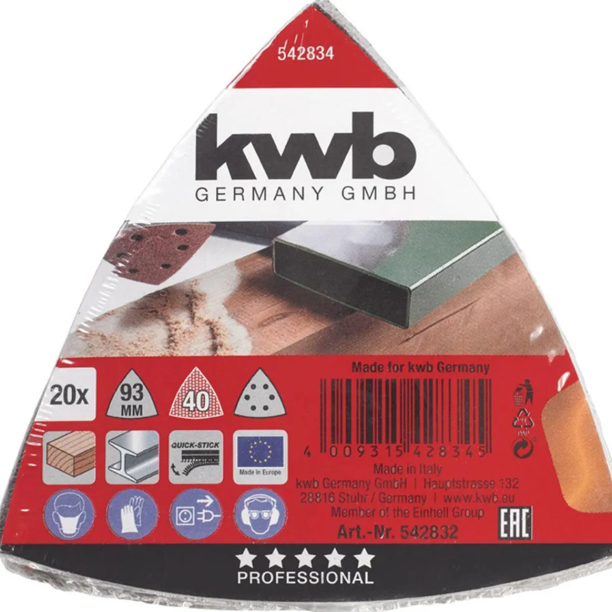 Schleifdreiecke Quick Stick Holz und Metall 93 mm K40^kwb Outlet