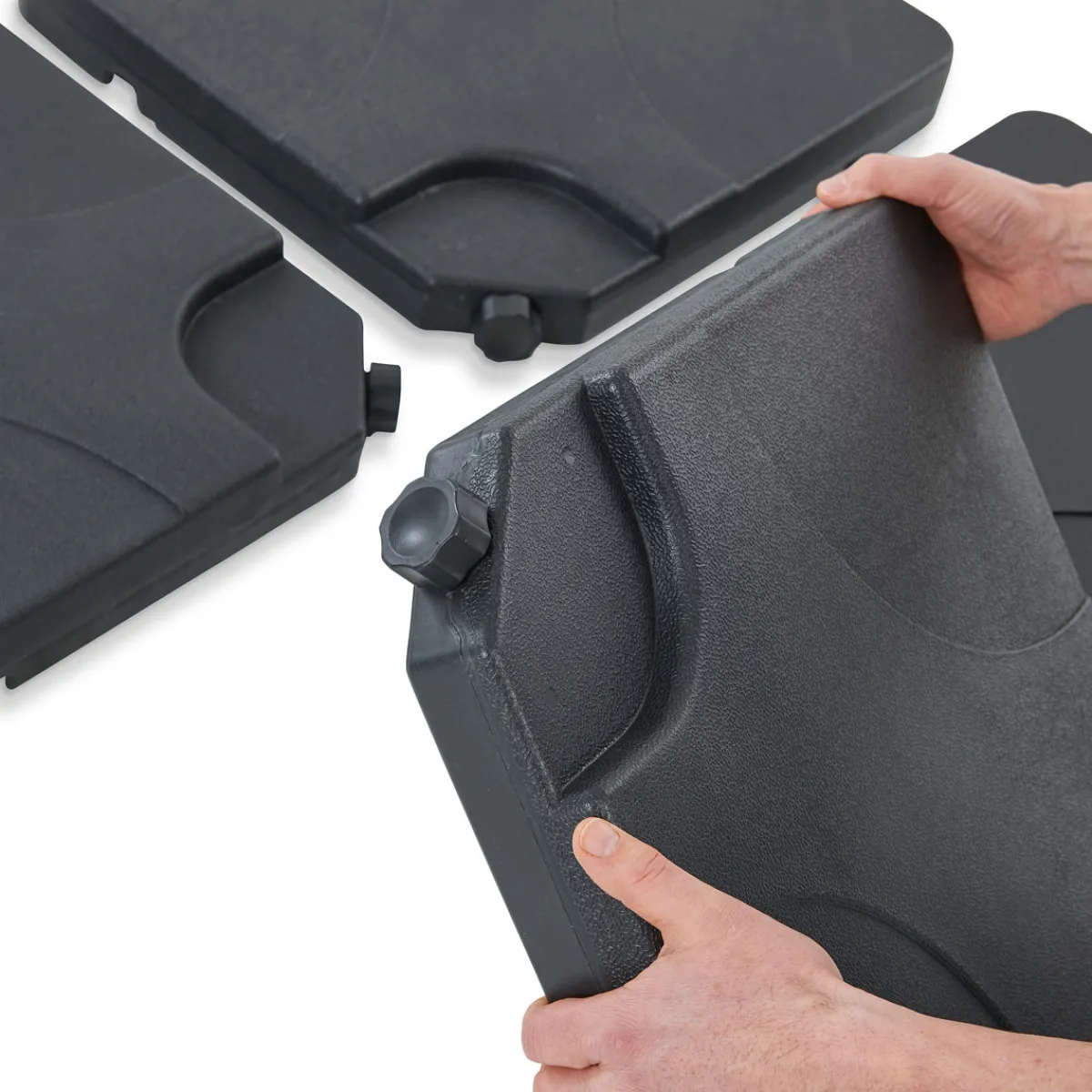 Kunststoff-Plattenset für Sonnenschirm-Kreuzständer Wasser/Sand*Leco Outlet