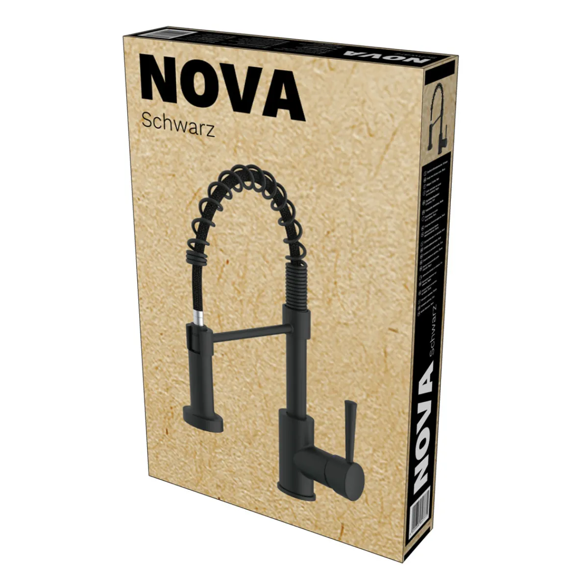 Küchenarmatur NOVA mit Pendelbrause schwarz*LENZ Best