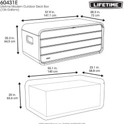 Kissen- & Auflagenbox 515 L 72x147,1x63,6cm Anthrazit*Lifetime Sale