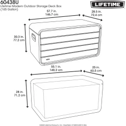 Kissen- & Auflagenbox 625 L 72,4x146,7x77,2cm Grau^Lifetime Online