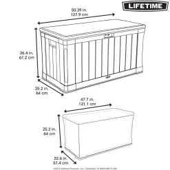 Kissenbox Harmony 440 L 64x127,9x67,2cm Lichtgrau^Lifetime Hot