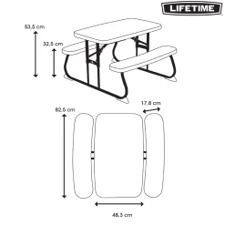 Tisch für Kinder mit Klappfunktion 90x82,5x53,5cm Grün^Lifetime Clearance