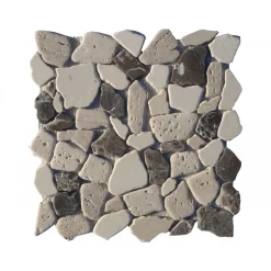Marmor-Polymosaik Bianc/Travertin/Java